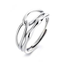 925 Sterling Silver Open Finger Ring, Adjustable & different styles for choice & for woman, original color, Sold By PC