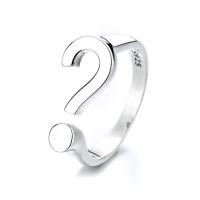 925 de prata esterlina Cuff Ring Finger, Ajustável & para mulher, cor original, vendido por PC