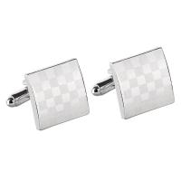 Cufflinks, Brass, platinum color plated, for man, 17x17mm, Sold By Pair