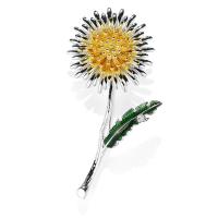 Fashion Brooch Jewelry Brass Dandelion plated micro pave cubic zirconia & for woman nickel lead & cadmium free Sold By PC