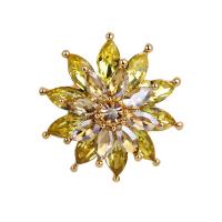 Crystal Brooch Zinc Alloy with Crystal Flower plated for woman & with rhinestone nickel lead & cadmium free Sold By PC