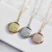 Fashion Locket Necklace Brass with 1.97inch extender chain Round plated with photo locket & Unisex nickel lead & cadmium free Length Approx 15.75 Inch Sold By PC