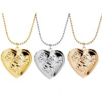 Fashion Locket Necklace Brass with 1.97inch extender chain Heart plated with photo locket & for woman nickel lead & cadmium free Length Approx 15.75 Inch Sold By PC
