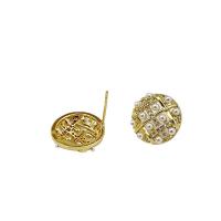 Cubic Zirconia Micro Pave Brass Earring, with 925 Sterling Silver & Plastic Pearl, plated, micro pave cubic zirconia & for woman, golden, 10-25mm, Sold By Pair