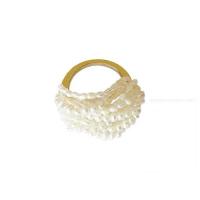 Pierścień z perłami słodkowodnymi, Mosiądz, ze Perła naturalna słodkowodna, dla kobiety, mieszane kolory, 19x16mm, sprzedane przez PC