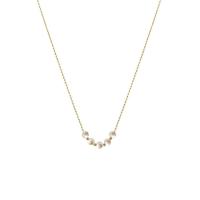 Freshwater Pearl Mässing Chain Necklace, med Freshwater Pearl, för kvinna, gyllene, Längd Ca 45 cm, Säljs av PC