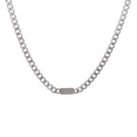Titanstahl Halskette, poliert, unisex, Silberfarbe, Länge:46.5 cm, verkauft von PC