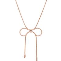 Titanium Steel Necklace Bowknot for woman rose gold color Length 38 cm Sold By PC