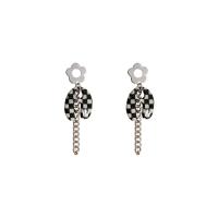 Zinc Alloy Drop Earrings with Acrylic high quality plated fashion jewelry & for woman white and black Sold By Pair