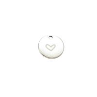 Stainless Steel Pendants plated fashion jewelry & DIY & with heart pattern nickel lead & cadmium free 12mm Sold By Bag