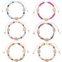 Polymer Clay Anklet, with Polyester Cord & Tibetan Style, plated, fashion jewelry, more colors for choice, nickel, lead & cadmium free, Sold Per 22 cm Strand