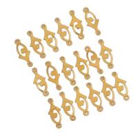Connector Brass Κοσμήματα, Ορείχαλκος, 1/1 βρόχο & κοίλος, χρυσαφένιος, 14x6x0.30mm, Περίπου 380PCs/τσάντα, Sold Με τσάντα