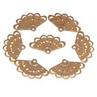 Bijoux pendentifs en laiton, éventail, creux, doré, 23.50x14.50x0.50mm, Environ 100PC/sac, Vendu par sac