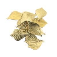 Brass Jewelry Pendants, Leaf, original color, 24x36.60x0.60mm, Approx 100PCs/Bag, Sold By Bag