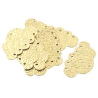 Brass Jewelry Connector, Cloud, 1/5 loop, original color, 30.30x19x0.60mm, Approx 100PCs/Bag, Sold By Bag