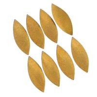 Mässing Smycken Hängen, Leaf, frosted, gyllene, 12.50x35x0.40mm, Ca 100PC/Bag, Säljs av Bag