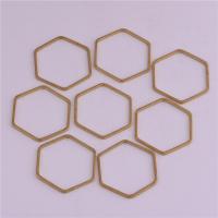 Brass Linking Ring Hexagon golden Approx Sold By Bag