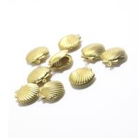 Pingentes de Medalhão de bronze, cobre, Ostra, cor original, 22.50x23.50mm, Aprox 50PCs/Bag, vendido por Bag