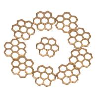 真鍮ジュエリーペンダント, 銅, 花形, くり抜き, 金色, 15x14x0.80mm, 約 100パソコン/バッグ, 売り手 バッグ