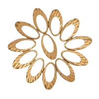 Bijoux pendentifs en laiton, ovale, creux, doré, 18.20x9.10x0.60mm, Environ 100PC/sac, Vendu par sac