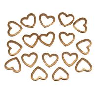 Brass Linking Ring Heart golden Approx Sold By Bag