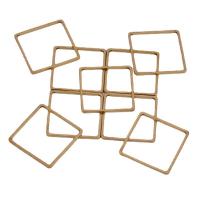 Brass Linking Ring, Square, golden, 20x20x1mm, Approx 100PCs/Bag, Sold By Bag