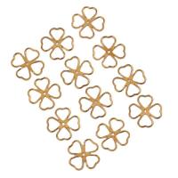 Brass Clover Pendant, Four Leaf Clover, hollow, golden, 15.50x14x0.50mm, Approx 100PCs/Bag, Sold By Bag