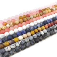 Mixed Gemstone Beads Natural Stone Round  & frosted Length Approx 14.96 Inch Approx Sold By Bag