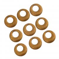 Mässing Smycken Hängen, Donut, frosted, gyllene, 17x0.40mm, Ca 100PC/Bag, Säljs av Bag