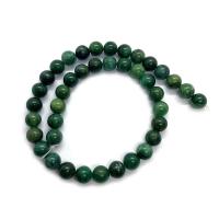 Jade Perlen, afrikanische Jade, rund, DIY & verschiedene Größen vorhanden, grün, 6-12mm, verkauft per 14.96 ZollInch Strang