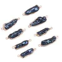 Freshwater Pearl Connector with Zinc Alloy gold color plated DIY black 6x28- Sold By PC