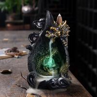 Backflow Incense Burner Resin for home and office & durable & with LED light Sold By PC