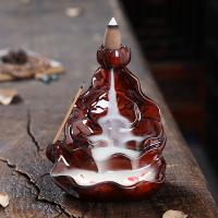 Backflow Incense Burner, Porcelain, handmade, for home and office & durable & multifunctional, more colors for choice, 100x95x115mm, Sold By PC