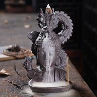 Backflow Incense Burner, Purple Clay, handmade, for home and office & durable & multifunctional, 105x95x170mm, Sold By PC