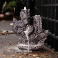 Backflow Incense Burner, Purple Clay, handmade, for home and office & durable & multifunctional, 173x86x168mm, Sold By PC