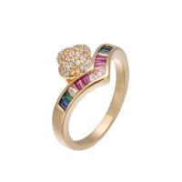 Cubic Zirconia Micro Pave Brass Ring, plated, different size for choice & micro pave cubic zirconia & for woman, more colors for choice, nickel, lead & cadmium free, 20x15mm, 5mm, US Ring Size:6-9, Sold By PC