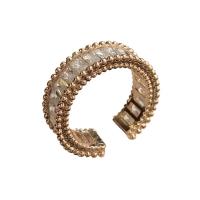 Cúbicos Circonia Micro Pave anillo de latón, metal, chapado, diferentes estilos para la opción & micro arcilla de zirconia cúbica & para mujer, libre de níquel, plomo & cadmio, 16mm, tamaño:5.5, Vendido por UD