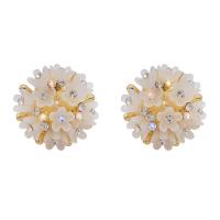 Zinc Alloy Stud Earring Flower gold color plated Korean style & for woman nickel lead & cadmium free 23mm Sold By Pair