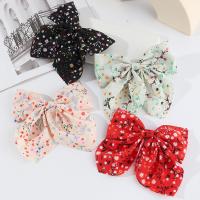 Alligator Hair Clip, Cloth, Bowknot, epoxy gel, for woman, more colors for choice, 125x14mm, Sold By PC