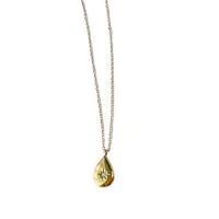 Titanstahl Halskette, plattiert, für Frau & mit Strass, goldfarben, Länge:ca. 45 cm, verkauft von PC