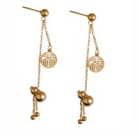 Titanium Steel  Earring plated for woman golden 15-45mm Sold By Pair