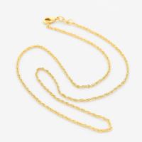 Brass Necklace Chain French Rope Chain & for woman golden Length 45 cm Sold By PC
