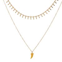 Edelstahl Schmuck Halskette, 304 Edelstahl, plattiert, Doppelschicht & für Frau, keine, verkauft von PC