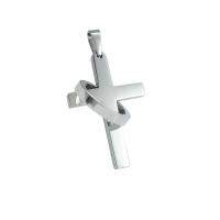 Stainless Steel Cross Pendants, polished, Unisex, silver color, 45x25mm, Sold By PC