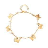 Zinc Alloy Anklet Butterfly plated for woman Length 21 cm Sold By PC