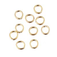 Stainless Steel Open Ring, 18K gold plated, DIY & different size for choice, golden, 100PCs/Bag, Sold By Bag