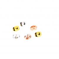Stainless Steel Ear Nut , plated, DIY, more colors for choice, 4.50x6mm, 1000PCs/Bag, Sold By Bag