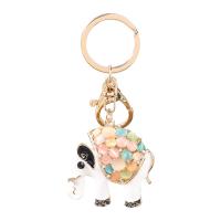 سبائك الزنك مفتاح المشبك, مع الراتنج, فيل, مجوهرات الموضة & للمرأة & مينا, أبيض, 112x51mm, تباع بواسطة PC