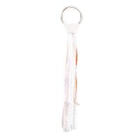 Fermoir porte clé en alliage de zinc, avec lacet & tissu, bijoux de mode & pour femme, orange, 355x60mm, Vendu par PC