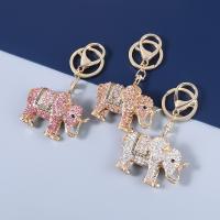Tibetan Style Key Clasp, Elephant, fashion jewelry & for woman & with rhinestone, more colors for choice, 99x64mm, Sold By PC